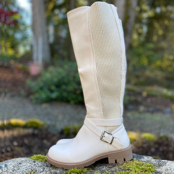 Corkys Shoes - Corkys Hayride Knee High Boots in Ivory